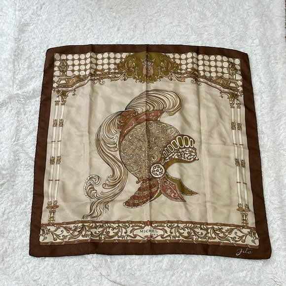 Michele Accessories - Michele Paris Brown and Cream Scarf